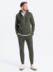 Set trening pentru bărbați bluză de trening cu fermoar + pantaloni - olive V2 Z63