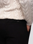 Pantaloni bărbătești din tricot pique cu talie reglabilă - negru V2 OM-PACP-0283