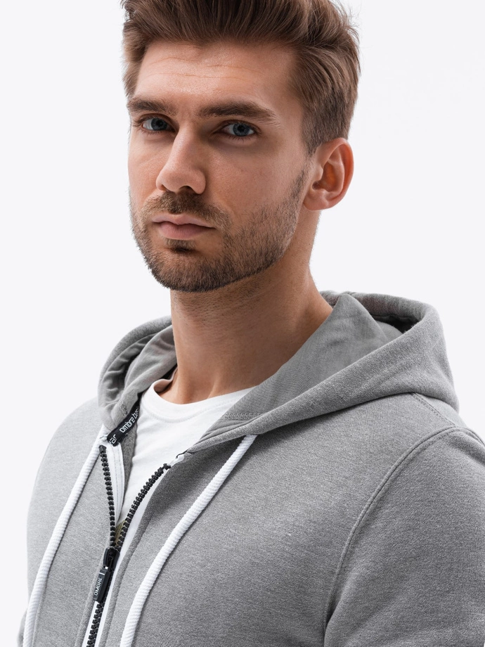 Men's zip-up sweatshirt - grey melange B977