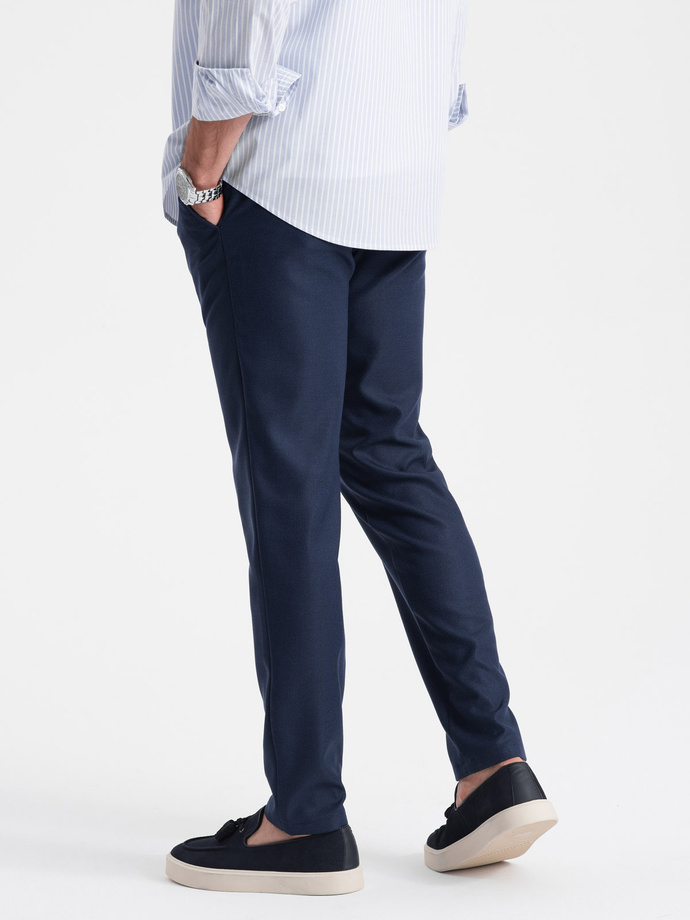 Vyriškos klasikinės chino kelnės SLIM FIT - tamsiai mėlynos V1 OM-PACP-0182