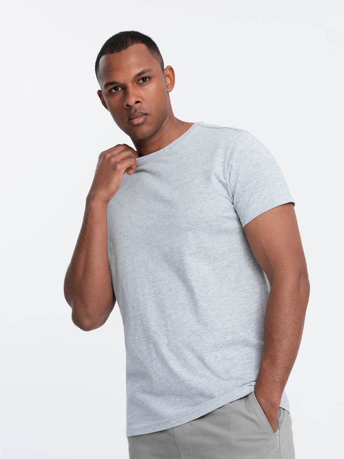 Tricou BASIC din bumbac clasic pentru bărbați - gri melange V5 OM-TSBS-0146 
