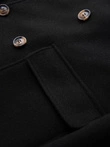 Men's double-breasted coat with decorative buttons - black V2 OM-COWC-0137