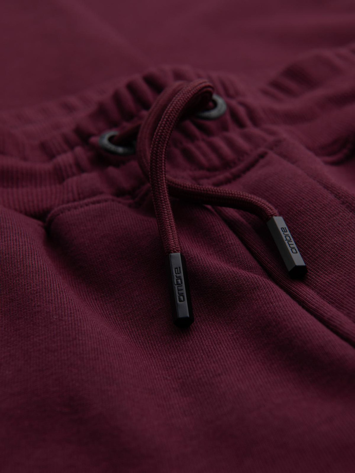 Men's BASIC cotton jogger sweatpants - maroon V3 OM-PABS-0174