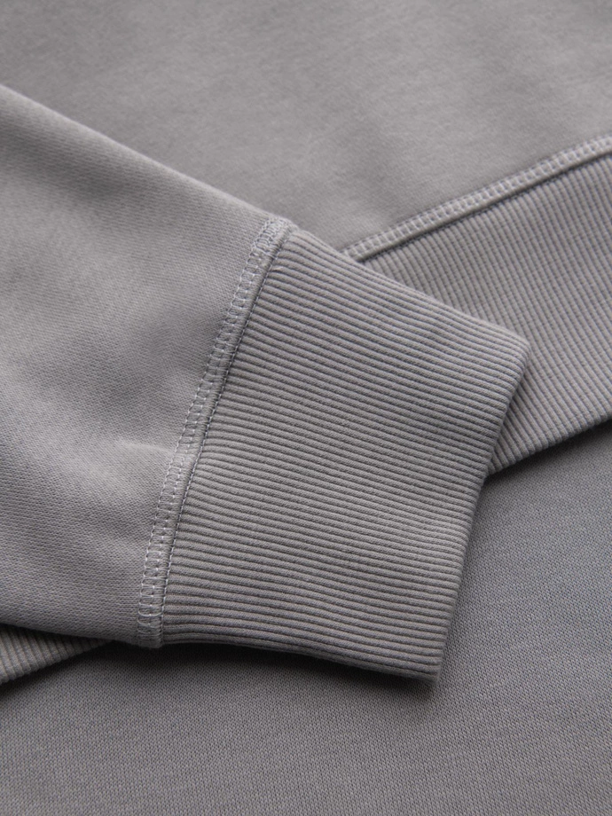 Men's classic round neck sweatshirt - grey V4 OM-SSNZ-0243