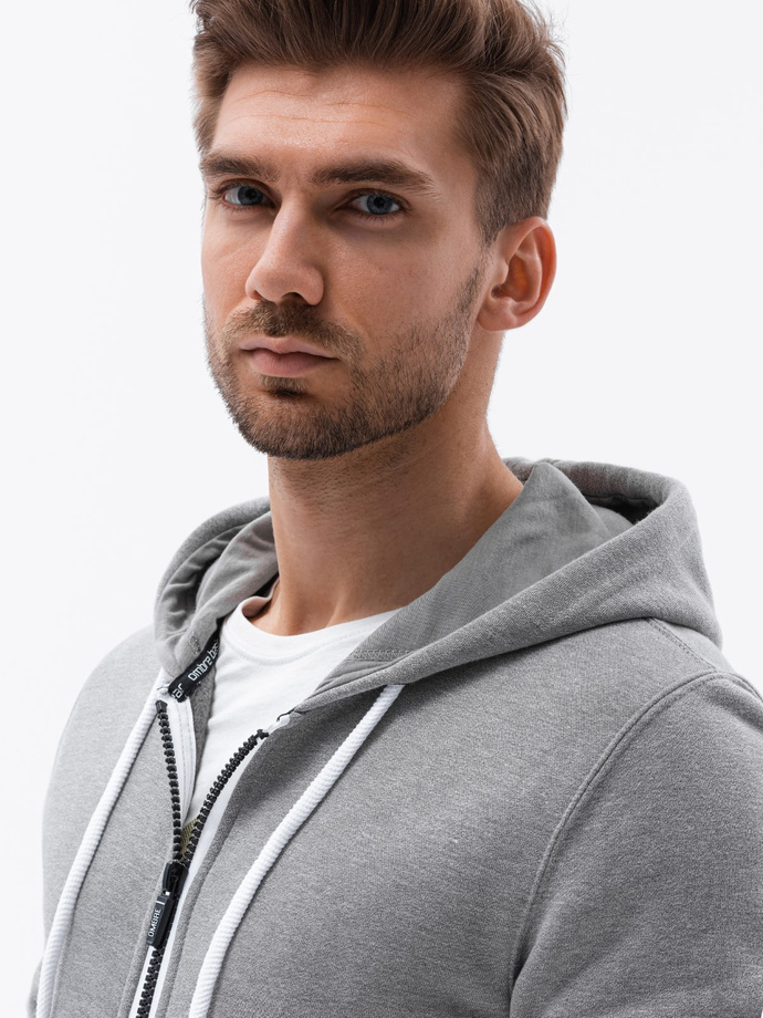 Men's zip-up sweatshirt - grey melange B977