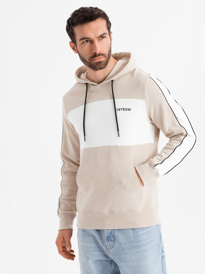 Bărbați bomber de bumbac bomboane sweatshirt descheiat - burgundy V13 OM-SSZP-0215