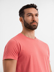 Tricou clasic BASIC din bumbac pentru bărbați - violet V13 OM-TSBS-0146