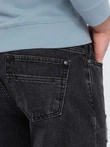 Pantaloni de bărbați din denim cu găuri - negru V2 P1028