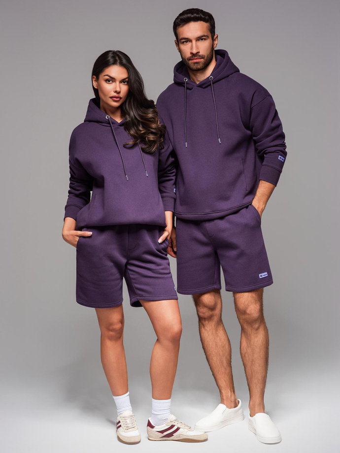 Unisex mikina s vreckami a kapucňou - fialová V13 OU-SNBC-0105