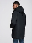 Classic long men's parka jacket - black V6 OM-JAPJ-0313