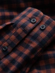 Men's checkered flannel shirt - navy blue and black V6 OM-SHCS-0150