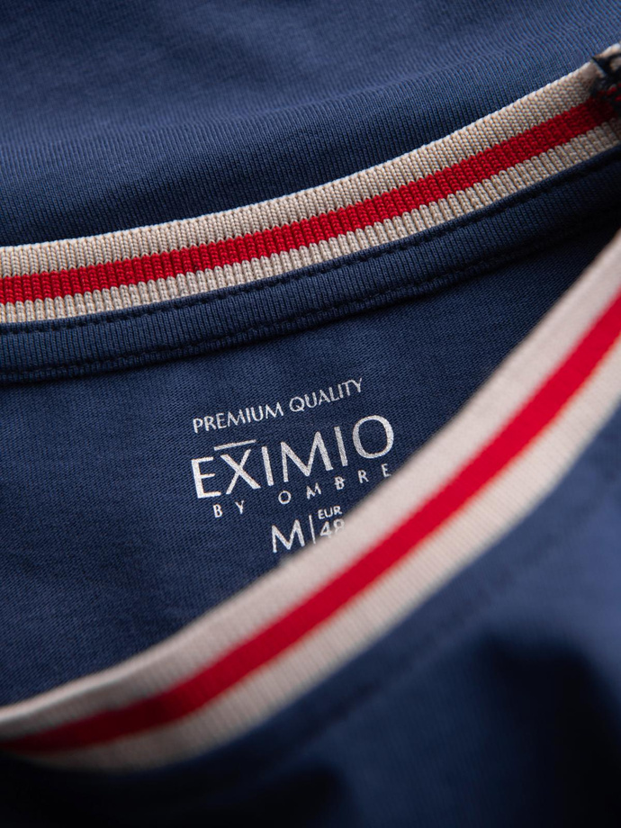 Polo bărbătesc structurat cu mânecă lungă și patch-uri - maro V4 OM-POLS-0131