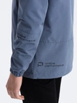 Men's transitional jacket with hood - blue V3 OM-JANP-22FW-005