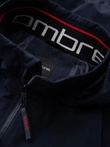 Men's jacket with hood and high collar - navy blue V2 OM-JANP-0222