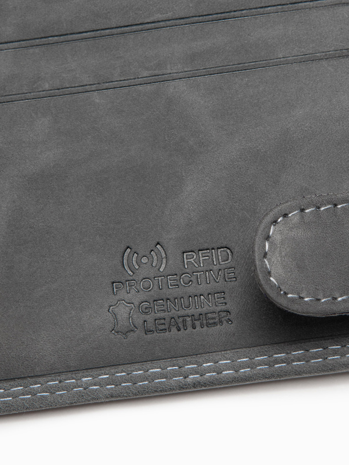 Men's leather wallet - black A092