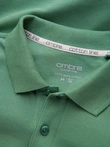 Pánská jednobarevná pletená polokošile BASIC - zelená V11 OM-POBS-0100