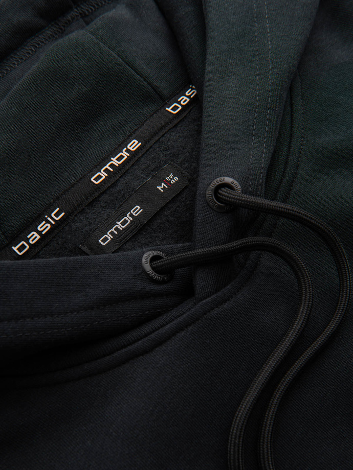 Pánská bavlněná klokaní mikina BASIC s kapucí - černá V9 OM-SSBN-0161