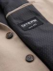 Elegant men's SLIM FIT jacket with rayon - beige V2 OM-BLZB-0135