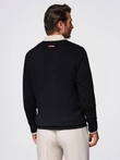 Men's sweater with viscose and spread neckline - black V2 OM-SWZS-0124