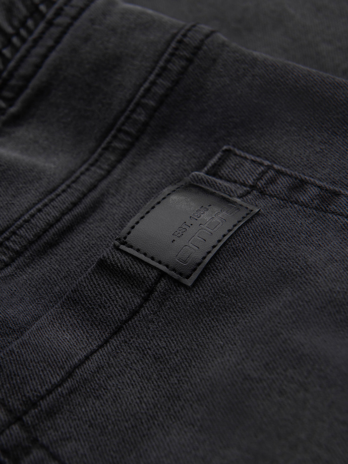 Pantaloni JOGGERS din denim cu efect de spălare pentru bărbați - gri V3 OM-PADJ-0267