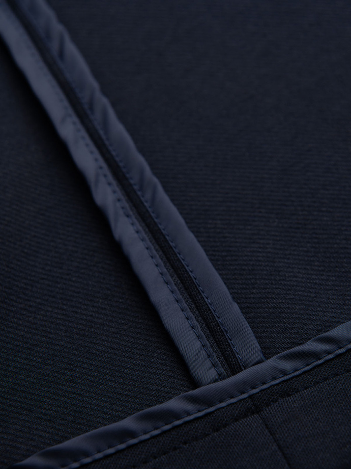 Jachetă SLIM pentru bărbați din tricot subtil structurat - albastru marin V3 OM-BLZB-0101