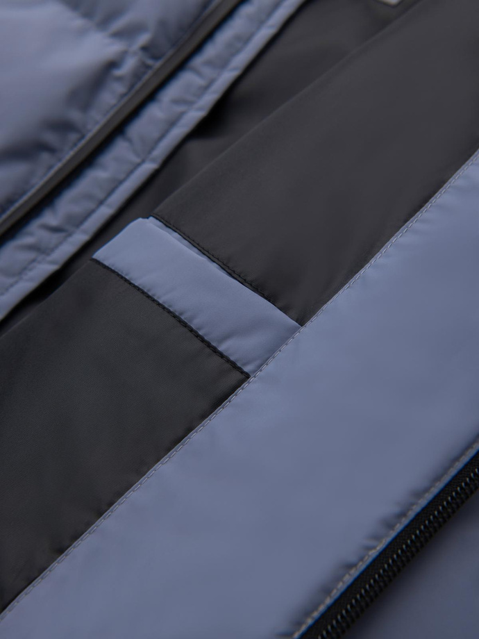 Jachetă matlasată izolată pentru bărbați cu mâneci raglan - violet decolorat V6 OM-JAHP-0302