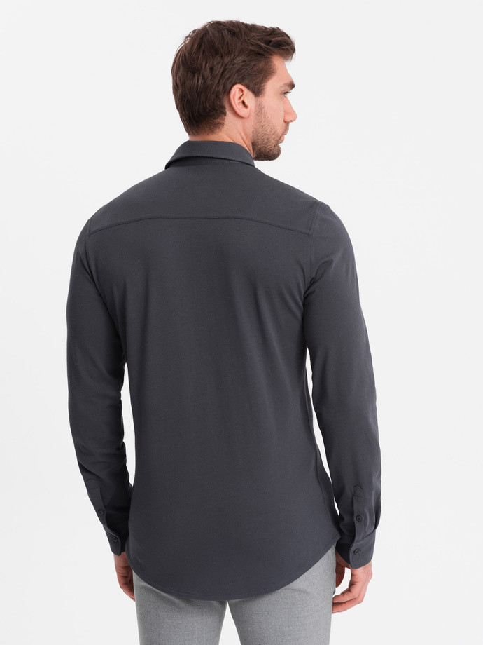 Men's REGULAR cotton single jersey knit shirt - graphite V6 OM-SHCS-0138