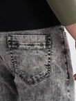 Pantaloni bărbătești din denim marmorat cu marginea brută SLIM FIT - gri V1 OM-PADP-0146