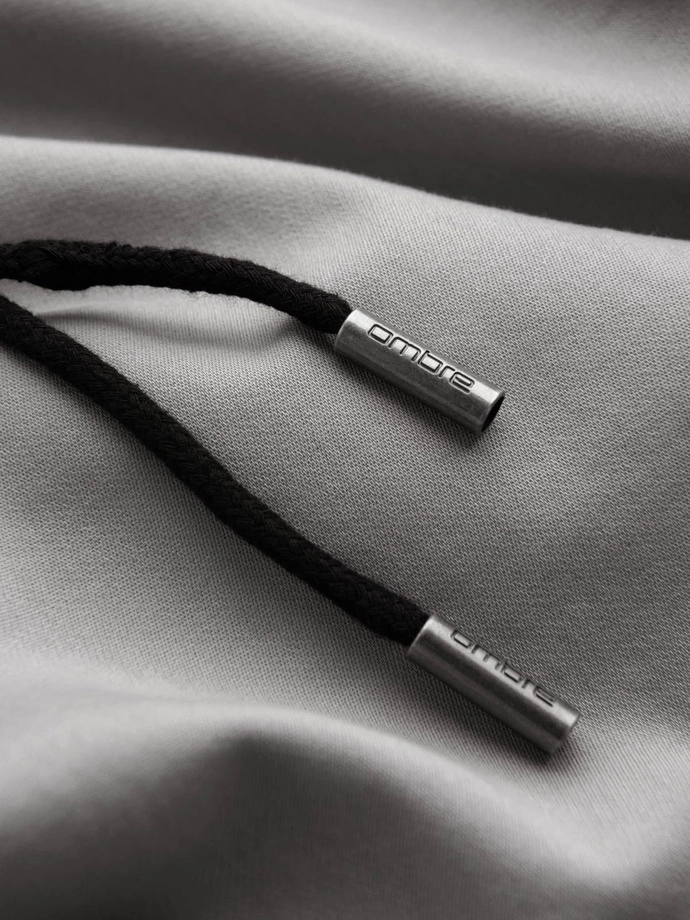 Pánske pletené tepláky s cargo vreckami - svetlosivé V4 OM-PAJO-0199