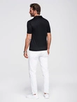 Tricou polo elegant pentru bărbați din material elastic - negru V1 OM-POSS-0150