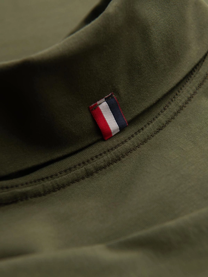 Pánský rolák s dlouhým rukávem - tmavě olivově zelený V4 OM-LSCL-0130