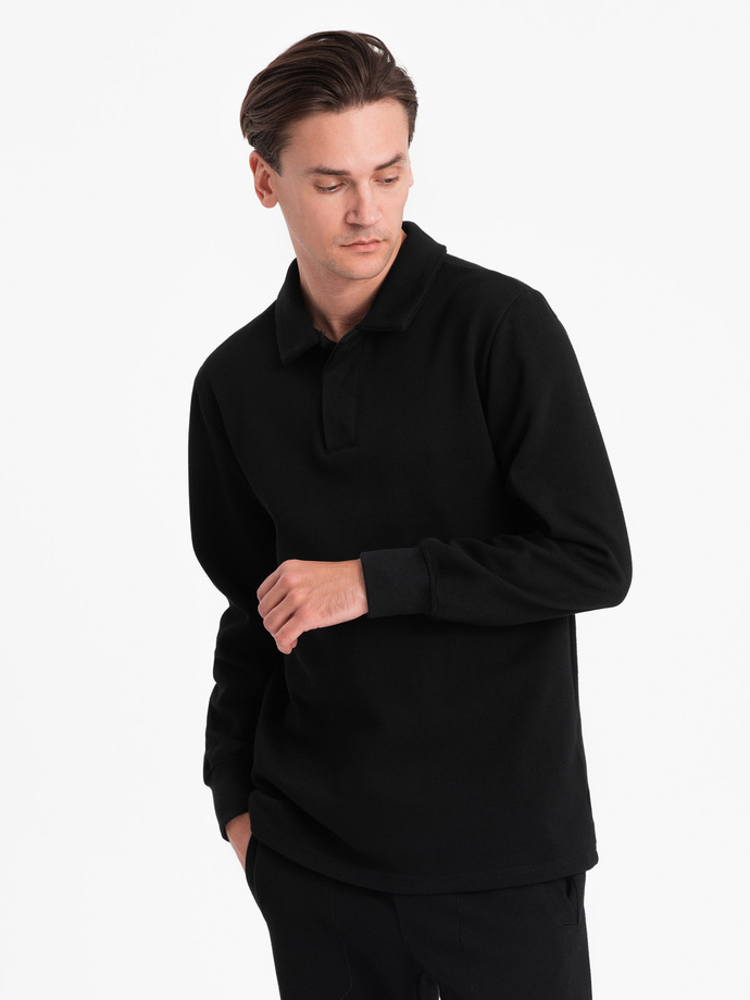 Vyriško sportinio kostiumo komplektas - marškinėliai su polo apykakle ir kelnės - juodas V8 Z71