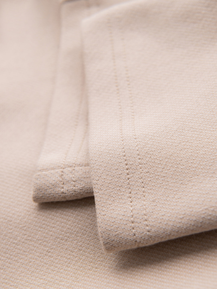 Pantaloni CARROT pentru bărbați CARROT din tricot structurat în două tonuri - bej V2 OM-PACP-0168