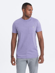 Men's knitted T-shirt with patch pocket - purple V1 S1621