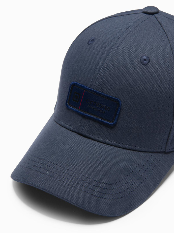Men's baseball cap with patch - navy blue V2 OM-ACCS-0103