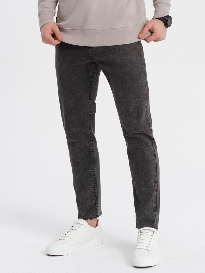 Vyriškos margintos džinsinės kelnės SLIM FIT - juodos V3 OM-PADP-0146