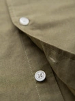 Men's short sleeve cotton and linen shirt with pocket - olive V6 OM-SHSS-0167