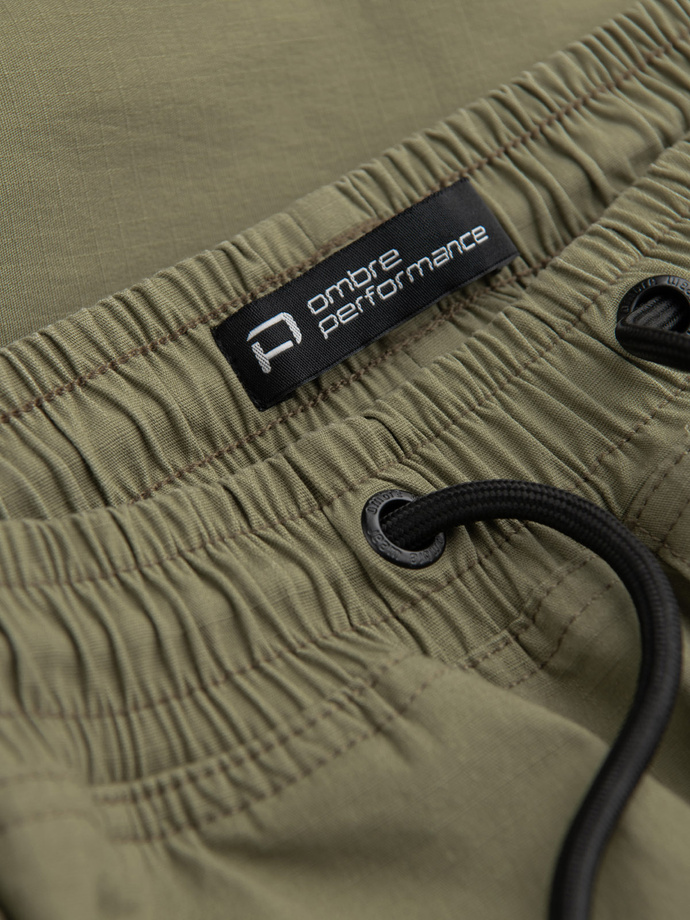 Pánske nohavice JOGGER s cargo vreckami na zips - svetlosivé V1 OM-PAJO-0135