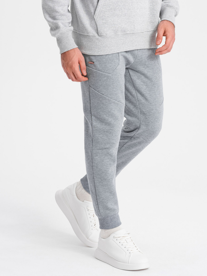Pánské tepláky joggers - šedá melanž V3 OM-PASK-22FW-008