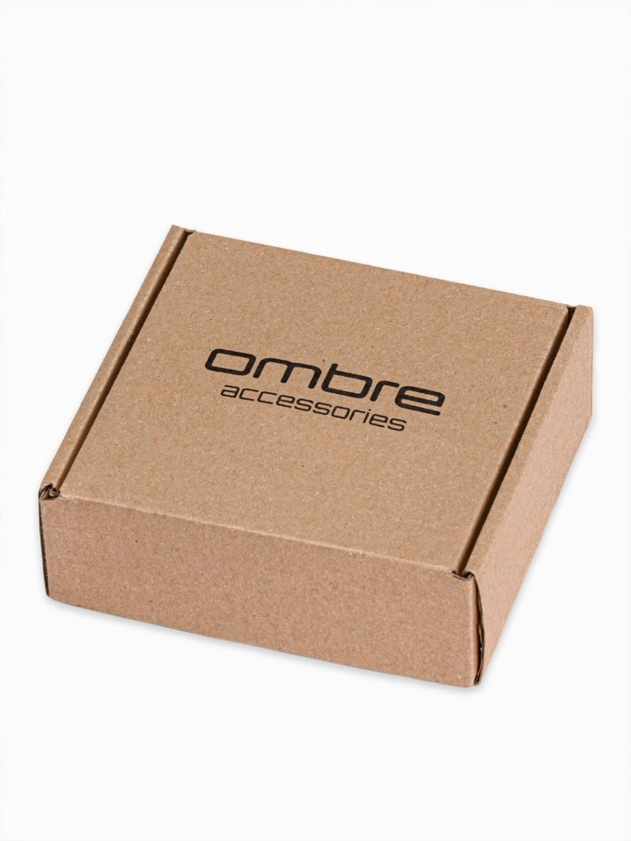 Men's belt with steamed buckle in aged silver - brown A029