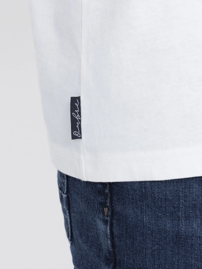 Tricou bărbătesc din bumbac bicolor - roșu și alb V6 S1619