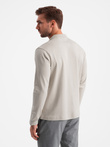 Men's longsleeve with zippered polo collar - ash V2 OM-POLS-0130