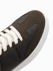 Old-school men's sneakers on thick sole - dark brown V3 OM-FOSL-0170