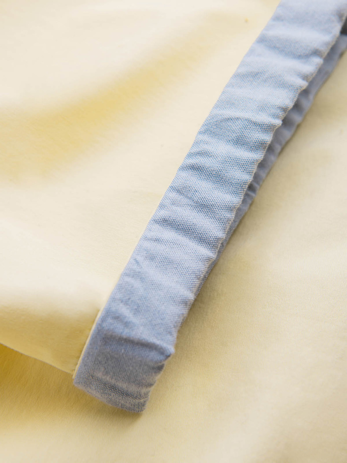 Pantaloni pantaloni scurți chinos pentru bărbați cu întoarcere contrastantă - galben V7 W421