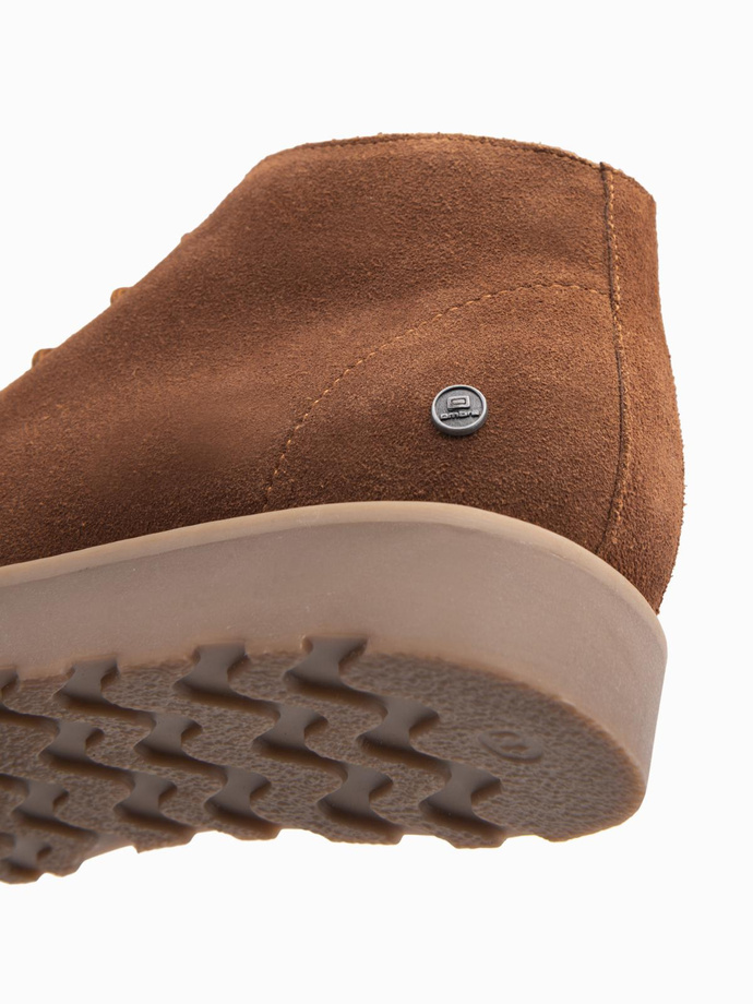 Vyriški zomšiniai batai su grubiu padu - rudi V2 OM-FOCS-0164