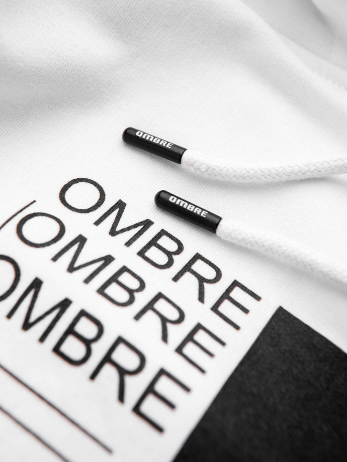 Hanorac cu imprimeu HOODIE pentru bărbați - alb V1 OM-SSPS-0152