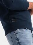 BASIC men's cotton non-stretch sweatshirt - navy blue V1 OM-SSBN-0159