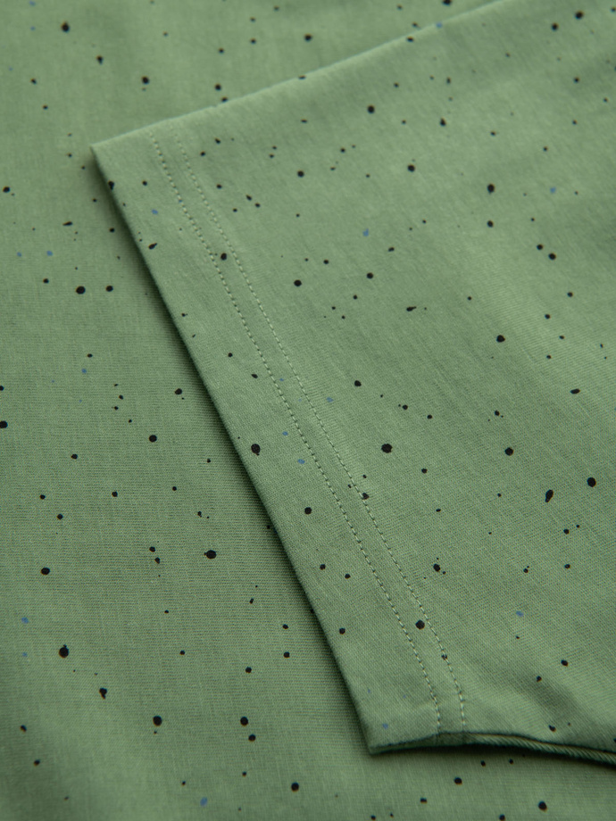 Tricou din bumbac imprimat cu decolteu rotund - negru V2 OM-TSFP-0225