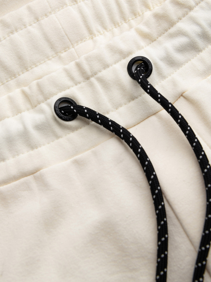 Pantaloni de trening cu logo pentru bărbați - crem V2 OM-PASK-0167