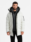 Outdoor long men's parka jacket - white V1 OM-JALJ-0201